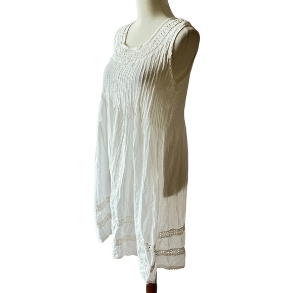 ROSE AND ROSE DRESS XS CROCHET LACE SLEEVELESS COQUETTE PRAIRIE COTTAGECORE - Picture 4 of 13